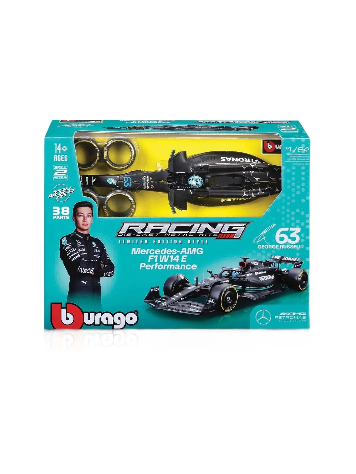 Машина Bburago 1:24 Formula Model Kit, Mercedes-AMG F1 W14 E