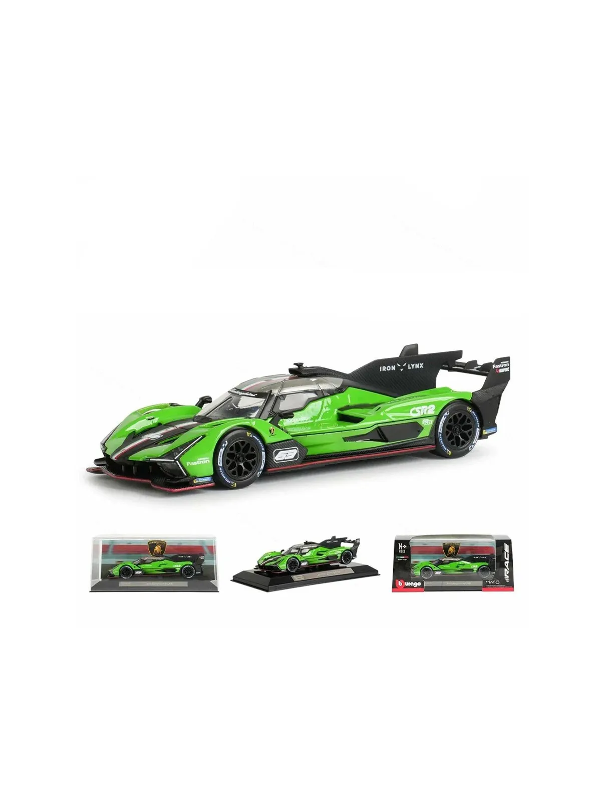 Машина Bburago 1:43 RACE (Coll. B) - Lamborghini SC63 LMDh Green #63