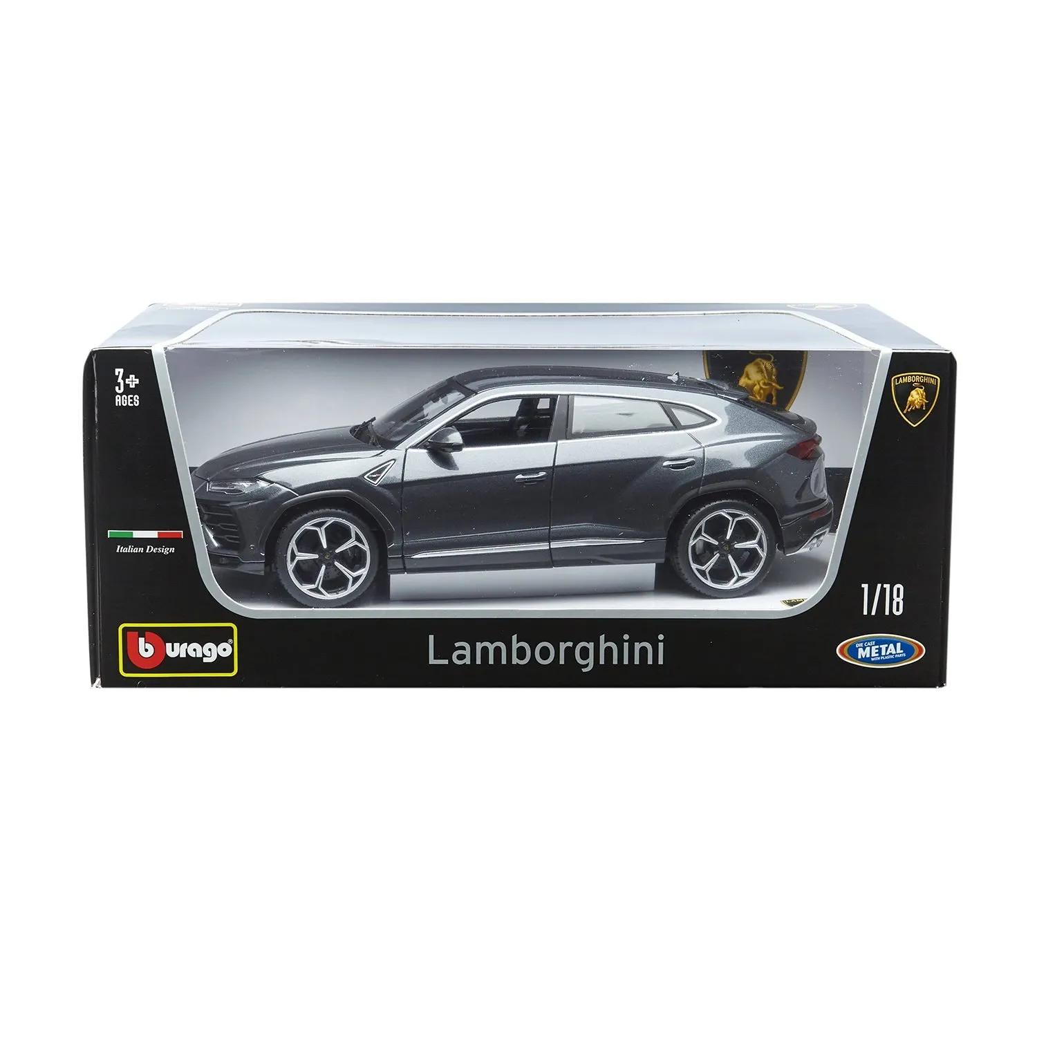 Машина Bburago 1/18 (Coll A) - LAMBORGHINI Urus Grey — изображение 6