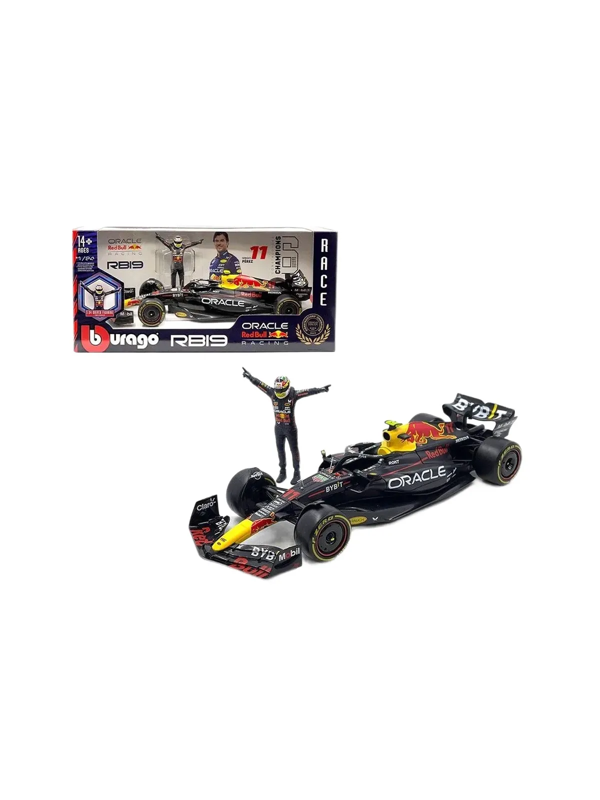 Модель Red Bull RB19 с фигуркой Sergio Perez